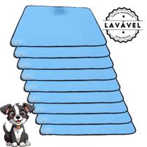 Kit com 9 Banheiro para Cães Tecido Ecológico 100x70 Azul - Inteligente - 200 Lavagens