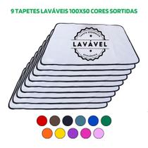 Kit com 9 Banheiro para Cães Tecido Ecológico 100x70 Sortidos - 200 Lavagens Quality