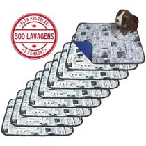 Kit com 9 Banheiro para Cães Tecido Ecológico 70x50 Jornal - 3 Camadas - 300 Lavagens Kit com 9 Banheiro para Cães Tecido Ecológico 70x50 Jornal - 3 Camadas - 300 Lavagens