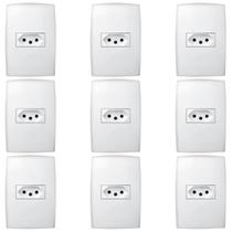 Kit Com 9 Conjuntos Tomada Simples 10a 4x2 Pial Plus