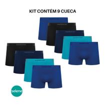 Kit Com 9 Cuecas Boxer Box Infantil Juvenil Em Microfibra Sem Costura Selene