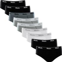 Kit Com 9 Cuecas Mash Slip Em Algodão Cotton Confortável