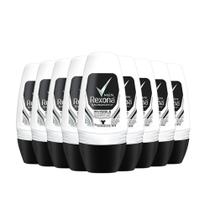 Kit com 9 Desodorante Roll On Rexona Invisible MotionSense 48h Masculino 50ml