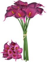 Kit com 9 flores artificiais Cor Purpura Copos de Leite