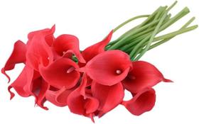 Kit com 9 flores copos de leite vermelho toque real buque Kit com 9 flores copos de leite vermelho toque real buque