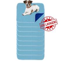 Kit com 9 Fraldas de Câes p/Chão 70x50 Azul 200 Lavagens - Alta Absorção Vila Flor Kit com 9 Fraldas de Câes p/Chão 70x50 Azul 200 Lavagens - Alta Absorção Vila Flor