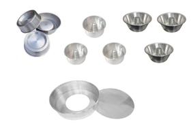 Kit Com 9 Mini Formas Para Mini Bolos + 1 Forma Fundo Falso N. 25 Garcia Atacadista Alumínio IF 35 Kit Com 9 Mini Formas Para Mini Bolos + 1 Forma Fundo Falso N. 25 Garcia Atacadista Alumínio IF 35