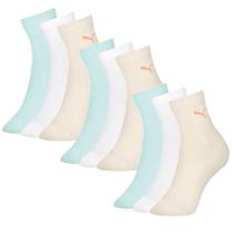 Kit Com 9 Pares De Meias Cano Médio Algodão Esporte Sport Feminino Kit Com 9 Pares De Meias Cano Médio Algodão Esporte Sport Feminino