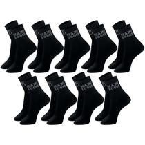 Kit com 9 Pares de Meias Hang Loose Modelo Cano Médio Lisa Básica Esportiva Calcanhar Verdadeiro