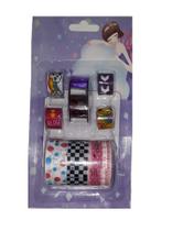 Kit com 9 peças 5 Fitas Pequenas + 3 Fitas Grandes Washi Tape + 1 Suporte