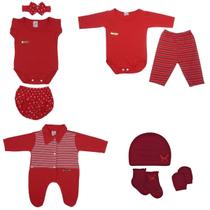 Kit Com 9 Peças Bebê Recém-nascido Menina Macacão, Body, Touca e Tapa Fralda - Eve Baby