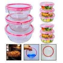 Kit com 9 Potes de Vidro Hermético 4 Travas Anel de Vedação Premium Escolha Azul, Vermelho ou Transparente Kit com 9 Potes de Vidro Hermético 4 Travas Anel de Vedação Premium Escolha Azul, Vermelho ou Transparente