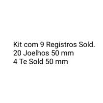 Kit com 9 Registro Sold, 20 Joelho 50mm e 4 Te 50mm