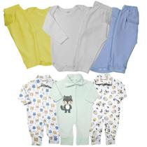 Kit Com 9 Roupas de Bebê Conjunto Body e Mijão + Macacões