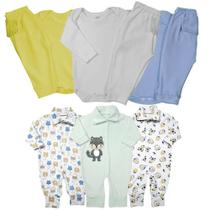 Kit Com 9 Roupas de Bebê Conjunto Body e Mijão + Macacões