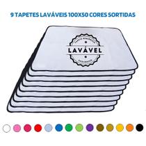 Kit com 9 Tapetes Higiênicos 100x70 Sortidos 200 Lavagens para cães - 3 Camadas - Alta Absorção