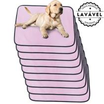 Kit com 9 Tapetes Higiênicos 70x50 Rosa Laváveis para cães 200 Lavagens - Alta Absorção