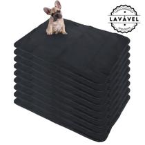 Kit com 9 Tapetinhos Alta Absorção para Pets 100x70 Preto - 200 Lavagens - Ecológico