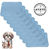 Kit com 9 Tapetinhos Alta Absorção para Pets 70x50 Azul 200 Lavagens Pee Dog