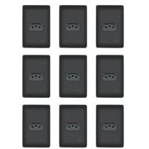 Kit Com 9 Tomadas Preta 2p+t 10a 250v Habitat Black - Fame Kit Com 9 Tomadas Preta 2p+t 10a 250v Habitat Black - Fame