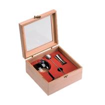 Kit com Acessórios e Taça Cristal Para Gin Caixa de Madeira