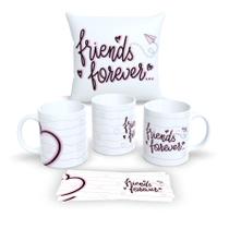 Kit Com Almofada 30x30cm e Caneca de Porcelana Coleção Amizades