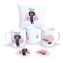 Kit Com Almofada 30x30cm e Caneca de Porcelana Profissões Fofas 2