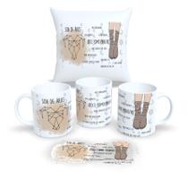 Kit Com Almofada 30x30cm e Caneca de Porcelana Signos Áries Kit Com Almofada 30x30cm e Caneca de Porcelana Signos Áries
