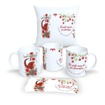 Kit Com Almofada 30x30cm e Caneca de Porcelana Signos Escorpião