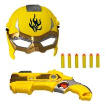 Kit com Arminha Lançadora de Dardos Nerf com Máscara Amarelo - Toys & Toys