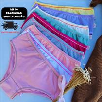 kit com até 10 Calcinhas Infantil 100 Algodão Cores Variadas