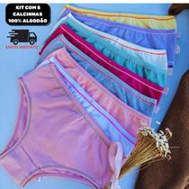 kit com até 10 Calcinhas Infantil 100 Algodão Cores Variadas kit com até 10 Calcinhas Infantil 100 Algodão Cores Variadas