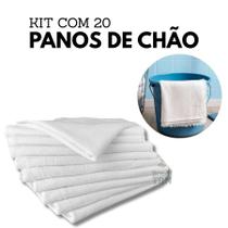 Kit com Até 20 Panos De Chão Branco Algodão 70x 45cm Grande Grosso Duplo Alvejado Cozinha