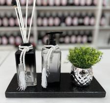 Kit com bandeja de mármore