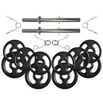 Kit com Barras de Halteres e Anilhas de Ferro - 16 Peças Kit com Barras de Halteres e Anilhas de Ferro - 16 Peças