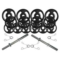 Kit com Barras de Halteres e Anilhas de Ferro - 20 Peças Kit com Barras de Halteres e Anilhas de Ferro - 20 Peças