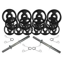 Kit com Barras de Halteres e Anilhas de Ferro - 20 Peças Kit com Barras de Halteres e Anilhas de Ferro - 20 Peças