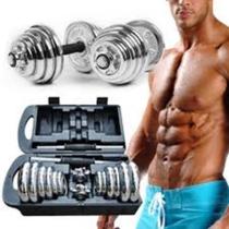 Kit com barras halteres e anilhas musculação 19 peças completo 15 kg com maleta academia em casa Kit com barras halteres e anilhas musculação 19 peças completo 15 kg com maleta academia em casa