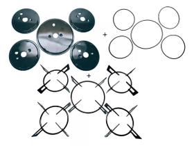 Kit Com Base Grade E Anel Vedação Para Fogão Suggar Fgv500pt