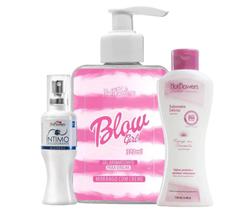 Kit com Blow Girl Desodorante Íntimo Algodão e Sabonete Íntimo Morango com Champanhe