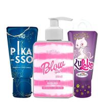Kit com Blow Girl Gel Aromatizante Gel Comestíve Masculino e Gel Dessensibilizante Anal