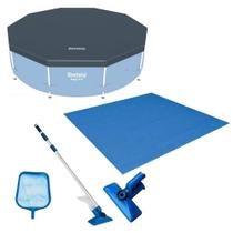 Kit Com Capa 305 Cm Estrutural + Forro E Kit Limpeza Bestway Kit Com Capa 305 Cm Estrutural + Forro E Kit Limpeza Bestway