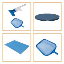 Kit com Capa 305 Cm Estrutural + Forro e Kit Limpeza Intex