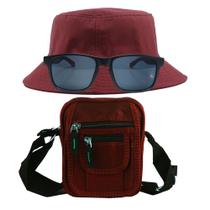 Kit Com Chapéu Bucket, Bolsa Pochete E Oculos De Sol - MD-05