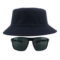 Kit Com Chapéu Bucket, Óculos de Sol Piloto Com Armação de Metal Com Proteção Uv400 MODELO