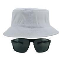 Kit Com Chapéu Bucket, Óculos de Sol Piloto Com Armação de Metal Com Proteção Uv400 MODELO - Odell Vendas OnLine