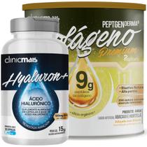 Kit com Colágeno Hidrolisado 9g Silício Orgânico Abacaxi e Hortelã 300g + Ácido Hialurônico 30 Caps 400 mg