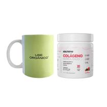 Kit com Colágeno Hidrolisado com Ácido Hialurônico Healthspan e Caneca Exclusiva Verde Chá - Use Orgânico