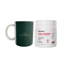 Kit com Colágeno Hidrolisado com Ácido Hialurônico Healthspan e Caneca Exclusiva Verde Musgo - Use Orgânico