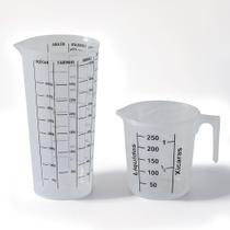 Kit Com Copo Medidor + Jarra Medidora De Cozinha Para Farinha Leite Água Açúcar Com Medidas Diversas Kit Com Copo Medidor + Jarra Medidora De Cozinha Para Farinha Leite Água Açúcar Com Medidas Diversas